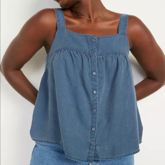 Old Navy Utility Sleeveless Button-Front Swing Top - Picture 1 of 2